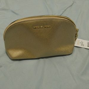 Michael Kors Large travel pouch leather, pale gold